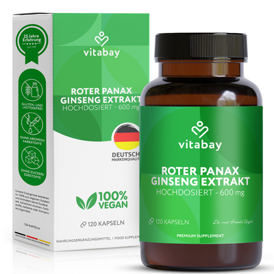 ROTER PANAX Ginseng Extrakt 600 mg vegan Kapseln