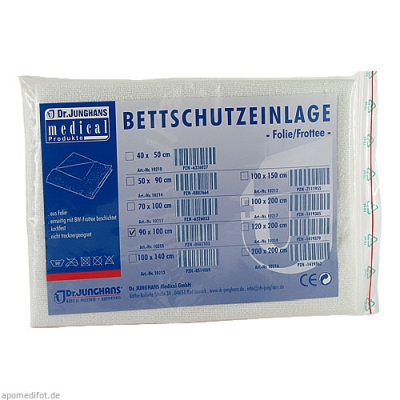 BETTSCHUTZEINLAGE Folie Frottee 90x100 cm